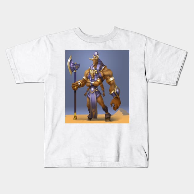 Egyptian Minotaur Collection Kids T-Shirt by Beckley Art